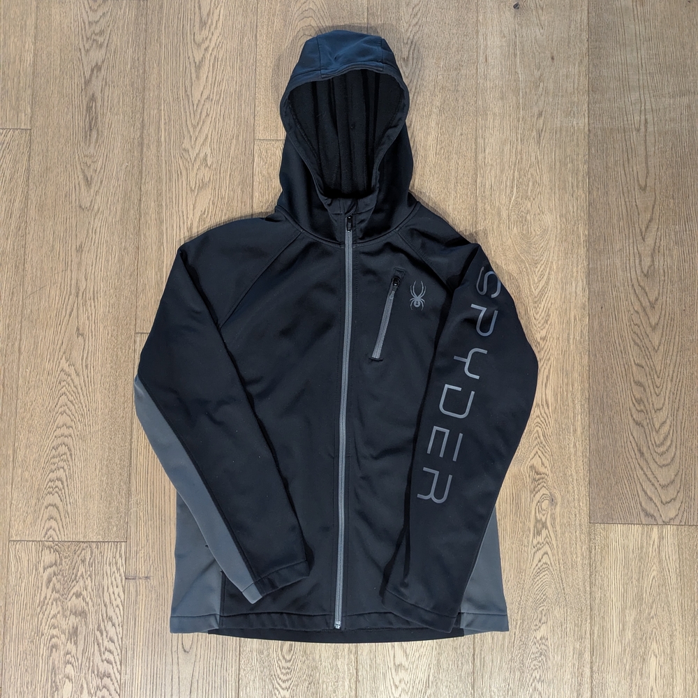 Spyder Boys Black and Gray Zip Up  Jacket